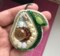 BP-213C Beadwork kit for creating brooch Crystal Art "Avocado"